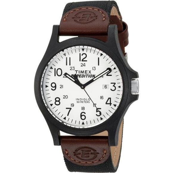 Men's Expedition Acadia 40mm Watch – Black Dial with Black & Brown Leather - Picture 1 of 7